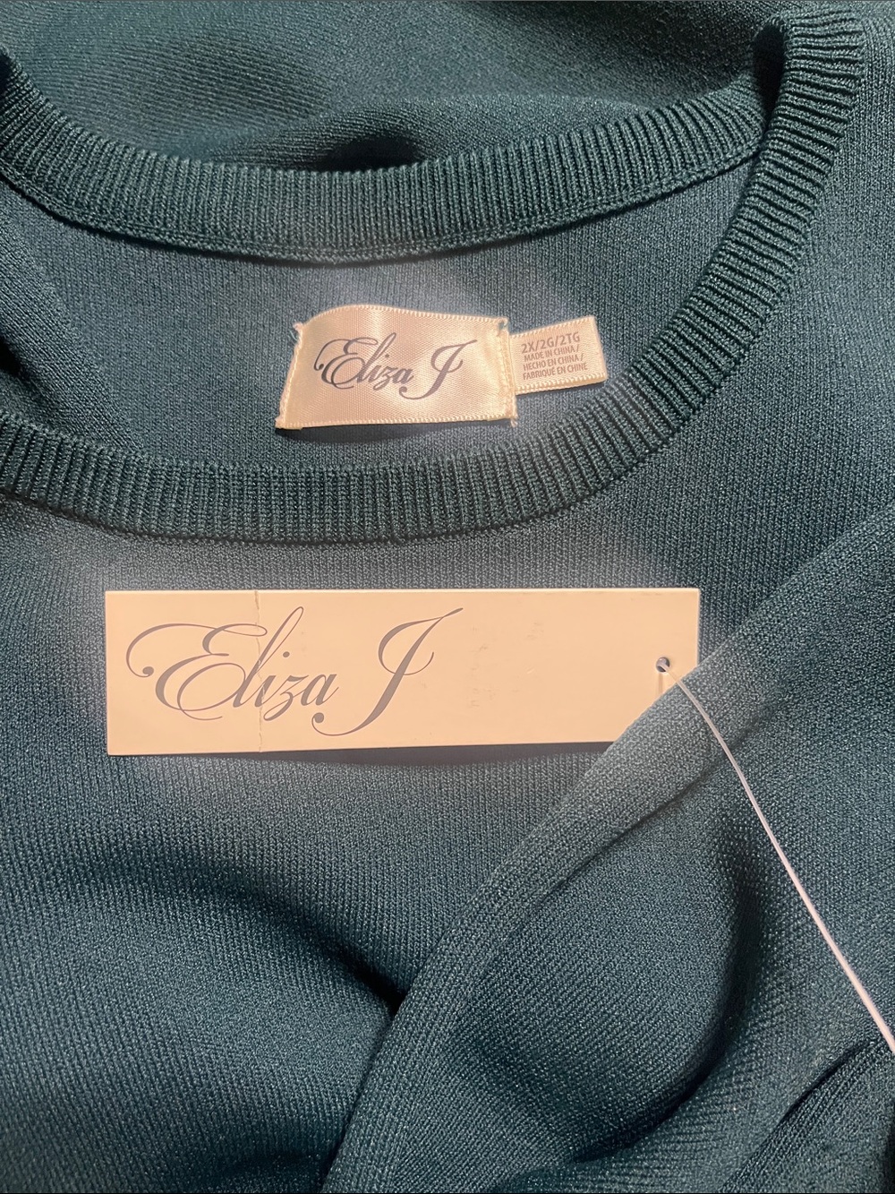 Eliza J Sweater Dress Sz 2XL Classic Tie-Waist Midi A-line Fit&Flare Holidays - Picture 8 of 8